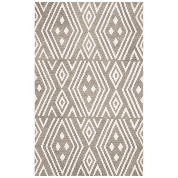 Safavieh Micro-Loop Bohemian Rectangle Hand Hooked RugsGrey & Ivory 5 x 8 ft. MLP609F-5 - main
